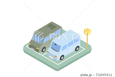 2台車が並んで駐車しているイラスト アイソメトリック 2台車が並んで駐車しているイラスト アイソメトリック 71045411