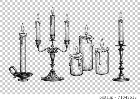Ink sketch of candles. Ink sketch of candles. 71045618