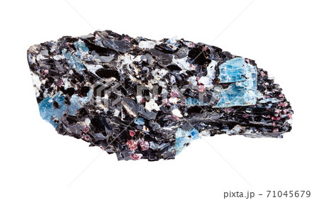 unpolished Biotite rock with Kyanite isolated unpolished Biotite rock with Kyanite isolated 71045679