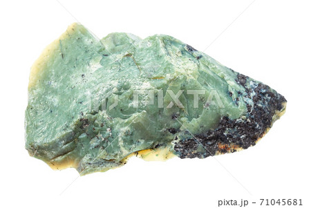unpolished Teisky Jade (Hantigyrite) rock isolated unpolished Teisky Jade (Hantigyrite) rock isolated 71045681