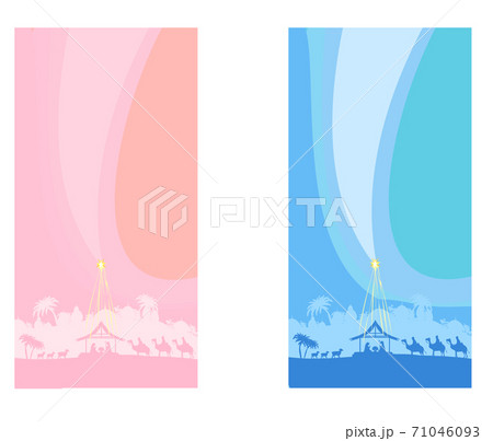 Birth of Jesus in Bethlehem - set of banners 71046093