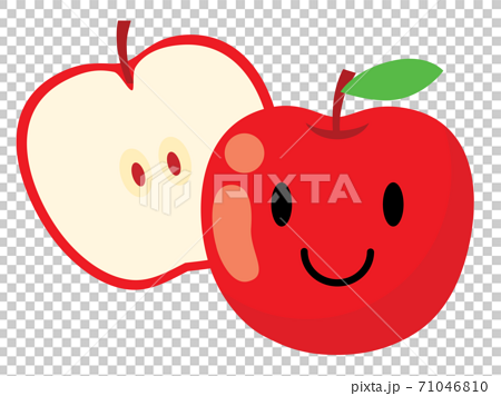 可愛いリンゴのキャラクターのイラスト素材