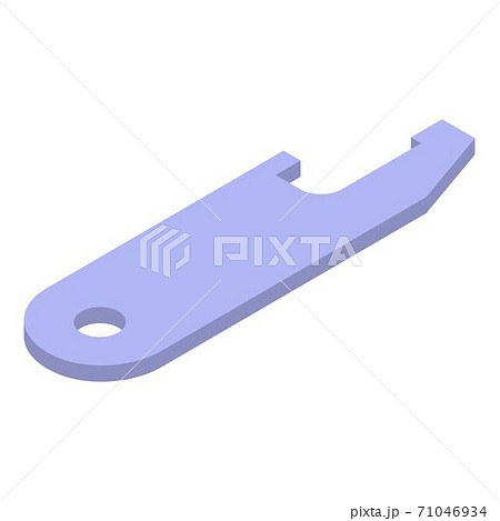 Steel bottle opener icon, isometric style Steel bottle opener icon, isometric style 71046934