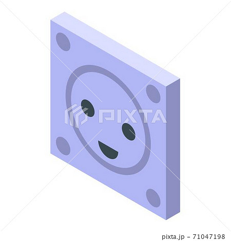 Wall power socket icon, isometric style 71047198