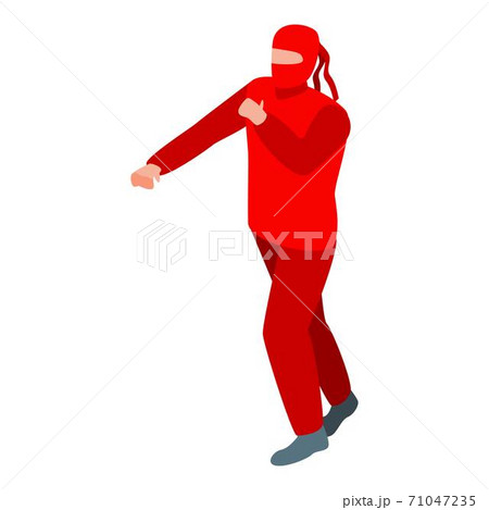 Ninja red clothes icon, isometric style Ninja red clothes icon, isometric style 71047235