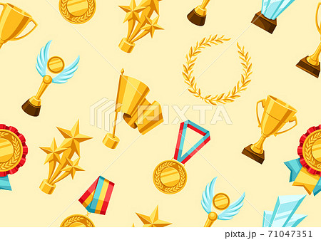 Awards and trophy seamless pattern. 71047351