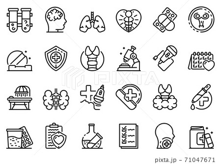 Endocrinologist icons set, outline style 71047671