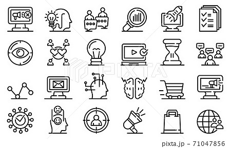 Neuromarketing icons set, outline style 71047856