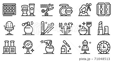 Stylist icons set, outline style 71048513