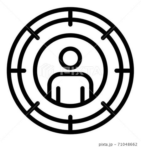 Man target icon, outline style 71048662