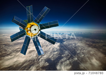 Space satellite orbiting the earth. Elements  71048780