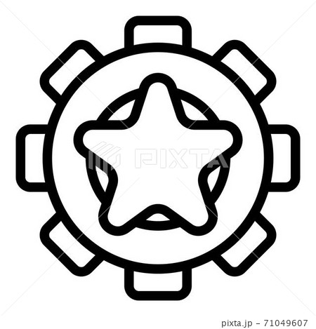 Star gear icon, outline style 71049607