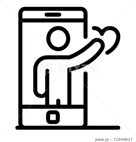 Smartphone man avatar icon, outline style Smartphone man avatar icon, outline style 71049637