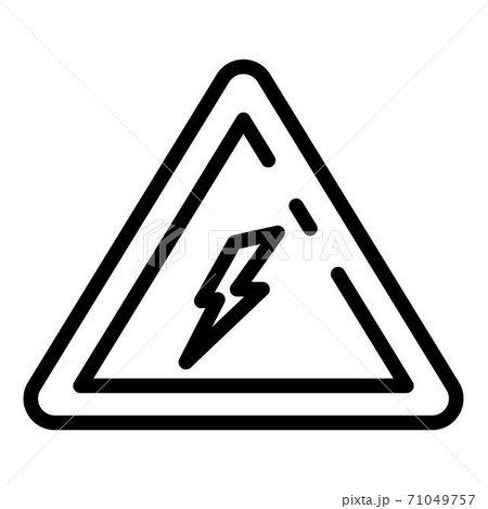 Electric attention triangle icon, outline style 71049757