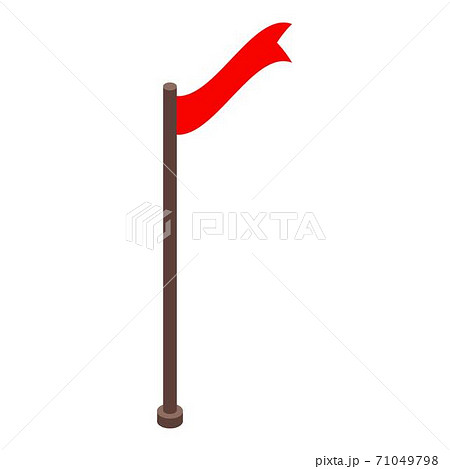 Red samurai flag icon, isometric style 71049798