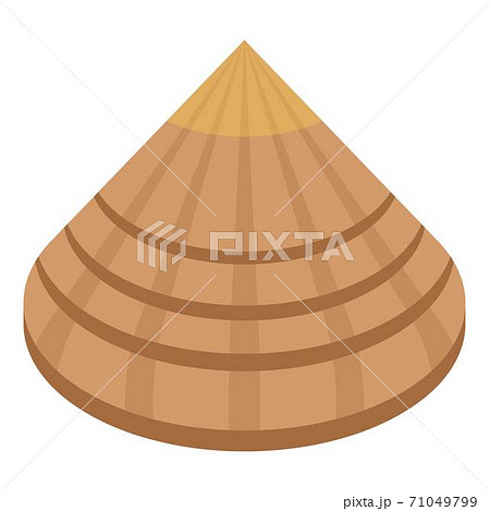 Samurai cone hat icon, isometric style 71049799