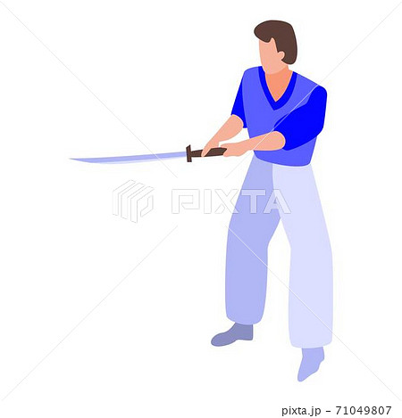 Ancient samurai icon, isometric style 71049807