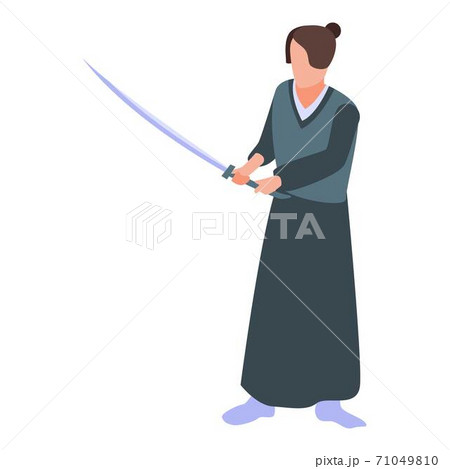 Samurai sword icon, isometric style Samurai sword icon, isometric style 71049810