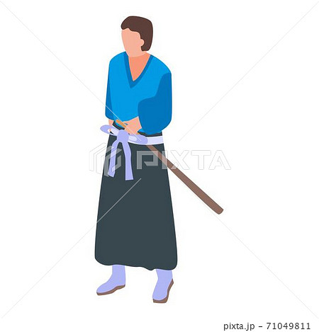 Samurai man icon, isometric style 71049811
