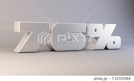 76 percent 3d metal text isolated on white, 3d render illustration 76 percent 3d metal text isolated on white, 3d render illustration 71050988