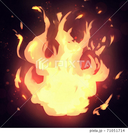 燃え盛る炎 火の玉のイラスト素材