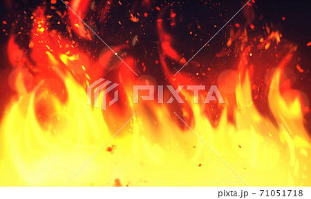 燃え盛る炎の背景のイラスト素材 71051718 Pixta