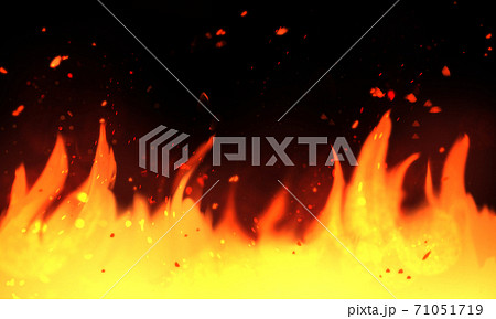 燃え盛る炎の背景のイラスト素材