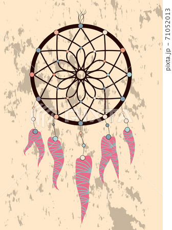 Illustration With Hand Drawn Dream Catcher のイラスト素材