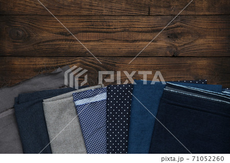 Set of fabrics for sewing on wooden board. 71052260