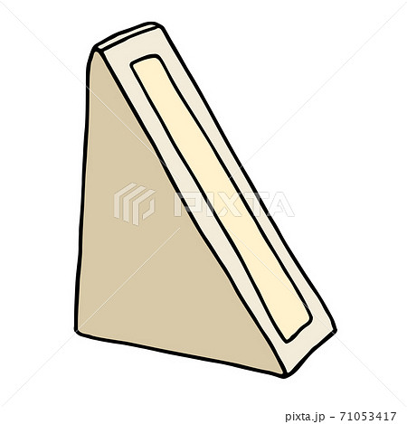 Sandwich triangle cardboard box with window. Vector hand drawn sketch. 71053417