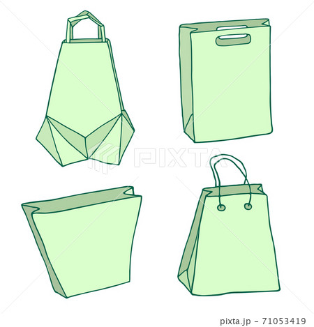 Various Shopping bags. Handbags, carriers, innovative origami bag. Vector package set.  71053419