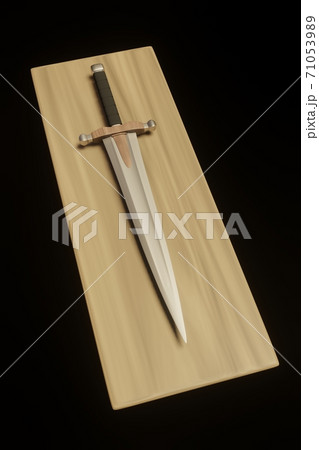 Colorful 3d art with realistic sword model 71053989