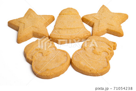 buttered christmas cookies isolated 71054238