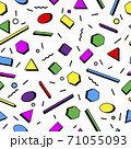 Seamless pattern of abstract geometric shapes, sprinkle, squiggles 71055093