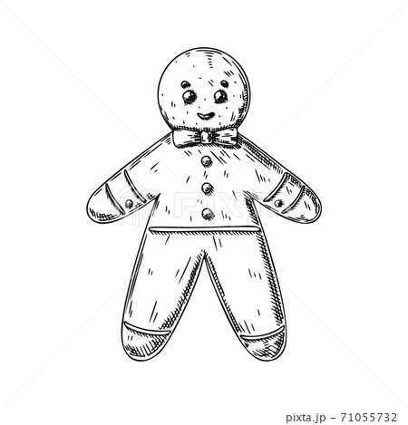 Gingerbread man isolated on white background. 71055732