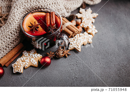 Christmas food background with copy space Christmas food background with copy space 71055948