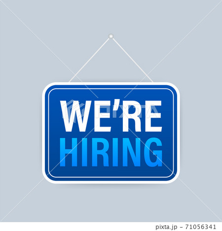 We re Hiring web banner. Megaphone With We are Hiring Speech on green background. Vector illustration. We re Hiring web banner. Megaphone With We are Hiring Speech on green background. Vector illustration. 71056341