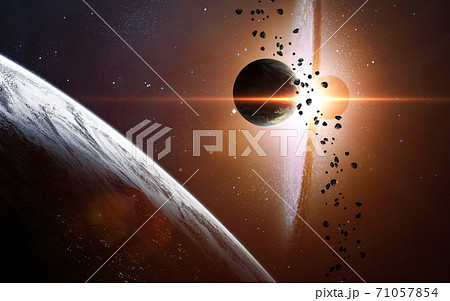 Planet explosion. Elements furnished by NASA 71057854