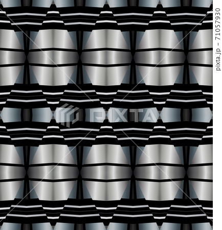 Silver metal seamless pattern with simple geometric ornate for brand, product, gift or card background 71057930