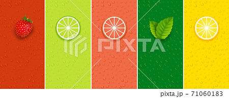 Fruit mint lime lemon or grape juice sticker flavor icon. Fruit logo label vitamin droplet Fruit mint lime lemon or grape juice sticker flavor icon. Fruit logo label vitamin droplet 71060183