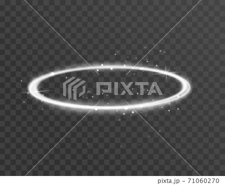 Angel halo ring saint aureole icon. Holy ring angel halo isolated nimbus gold circle realistic 71060270