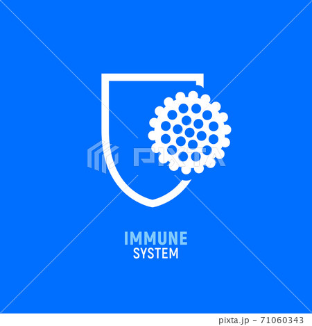 Immune bacteria system sign. Antibacterial virus sign. Immune protection antiseptic, anti desease 71060343