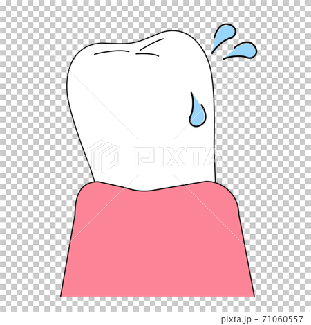 ぐらついて抜けそうな歯　ベクター素材 71060557