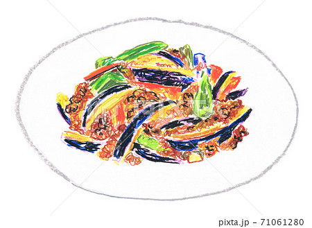麻婆茄子のイラスト素材