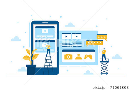 Programmer Thinking Mobile App Development Process Flat Design Illustration Programmer Thinking Mobile App Development Process Flat Design Illustration 71061308