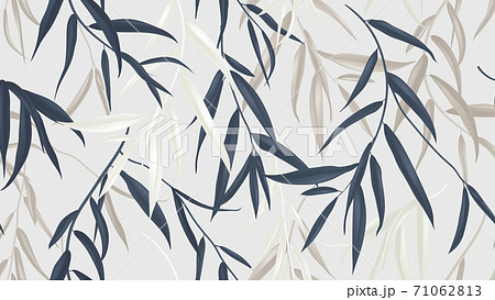Floral seamless pattern, multicolored Weeping Willow leaves on light grey background Floral seamless pattern, multicolored Weeping Willow leaves on light grey background 71062813