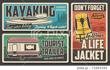 Camp hiking and kayaking, mountain camping travel Camp hiking and kayaking, mountain camping travel 71063264