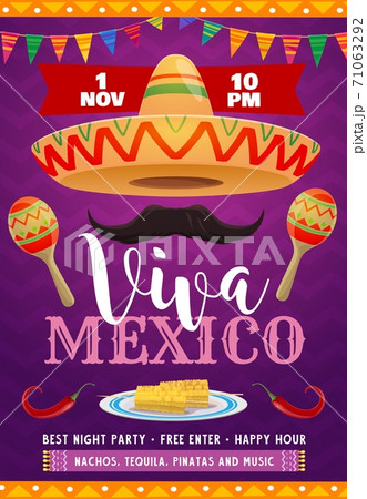 Viva Mexico vector flyer with mexican symbols Viva Mexico vector flyer with mexican symbols 71063292