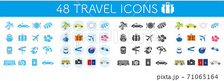 Illustrations of GO TO tourism icons Vector 71065164
