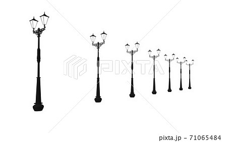 連立したクラシックな街灯の3dレンダリング 71065484